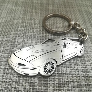 birthday gift Custom  Car Keychain with Personalized Name, Gift for Him, Personalized Fan Key Ring ,Mazda MX-5 Miata 1995