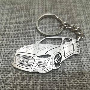 Geburtstagsgeschenk Kundenspezifischer Auto-Schlüsselanhänger mit personalisiertem Namen, Geschenk für Ihn, personalisierter Fan-Schlüsselanhänger, Ford mustang 2019