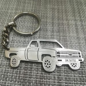 Christmas gifts car keychain  with Personalized Name, Gift for Him, Personalized Fan Key Ring ,Chevrolet K10 1986