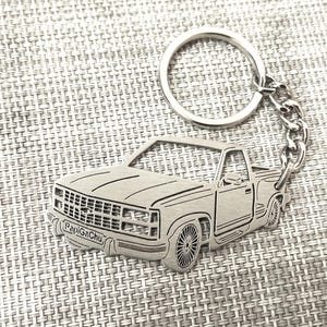 Christmas gifts car keychain  with Personalized Name, Gift for Him, Personalized Fan Key Ring , Chevrolet C1500 1990