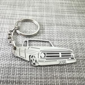 birthday gift Custom  Car Keychain with Personalized Name, Gift for Him, Personalized Fan Key Ring ,ford F100 1973