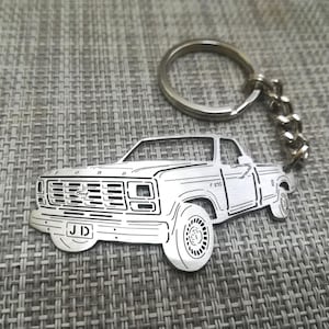birthday gift Custom  Car Keychain with Personalized Name, Gift for Him, Personalized Fan Key Ring ,Ford F100 1983 truck