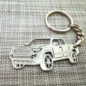 birthday gift Custom  Car Keychain with Personalized Name, Gift for Him, Personalized Fan Key Ring , toyota tacoma access cab long bed