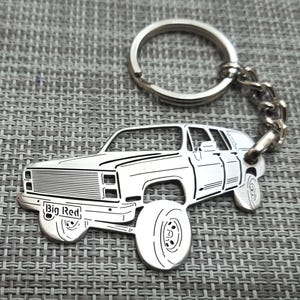 Christmas gifts car keychain  with Personalized Name, Gift for Him, Personalized Fan Key Ring ,1990 Chevy Suburban