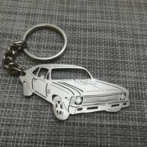 Llavero de coche para regalo de Navidad con nombre personalizado, regalo para él, llavero de fan personalizado, Chevy Nova SS 1969