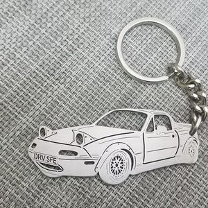 birthday gift Custom  Car Keychain with Personalized Name, Gift for Him, Personalized Fan Key Ring ,Mazda MX-5 Miata 1997