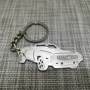 Llavero de coche para regalo de Navidad con nombre personalizado, regalo para él, llavero de fan personalizado, Chevrolet Camaro SS 1969 convertible