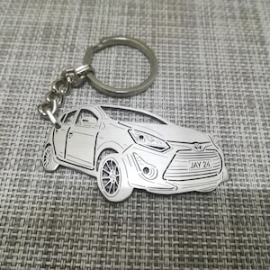 birthday gift Custom  Car Keychain with Personalized Name, Gift for Him, Personalized Fan Key Ring , Toyota Wigo TRD 2018