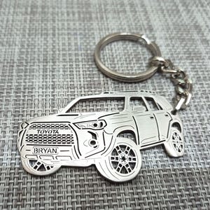 birthday gift Custom  Car Keychain with Personalized Name, Gift for Him, Personalized Fan Key Ring , 2021 Toyota 4runner TRD Pro