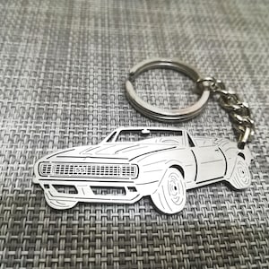 Llavero de coche para regalo de Navidad con nombre personalizado, regalo para él, llavero de fan personalizado, Chevrolet Camaro convertible SS 1967
