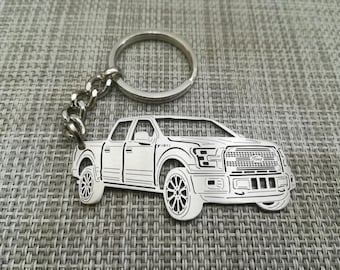 birthday gift for boyfriends car keychain  with Personalized Name, Gift for Him, Custom keychain ,Ford F-150 2016 Platinum