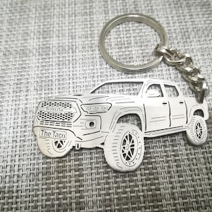 birthday gift Custom  Car Keychain with Personalized Name, Gift for Him, Personalized Fan Key Ring , Toyota Tacoma 2017 trd sport