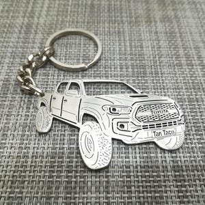 birthday gift Custom  Car Keychain with Personalized Name, Gift for Him, Personalized Fan Key Ring , toyota tacoma off road trd