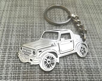 Llavero de coche para regalo de Navidad con nombre personalizado, regalo para él, llavero personalizado, Suzuki Samurai 1995 JL convertible