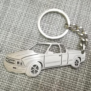 Christmas gifts car keychain  with Personalized Name, Gift for Him, Personalized Fan Key Ring ,Chevy S10 1986 Extended Cab