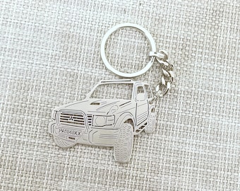 birthday gift for boyfriends car keychain  with Personalized Name, Gift for Him, Custom keychain , Mitsubishi Pajero 1999