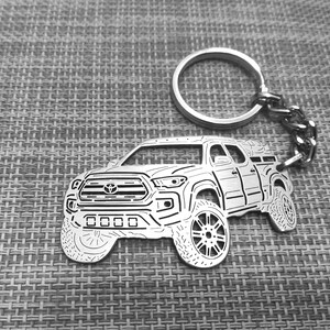 birthday gift Custom  Car Keychain with Personalized Name, Gift for Him, Personalized Fan Key Ring , Toyota Tacoma OFF ROAD