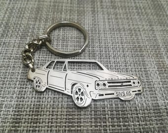 Christmas gifts car keychain  with Personalized Name, Gift for Him, Custom keychain ,Chevrolet Chevelle Malibu SS 1965