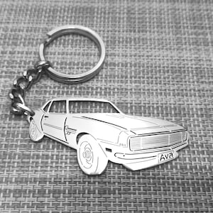 Llavero de coche con nombre personalizado, regalo para él, llavero personalizado para fan, Chevrolet Camaro 350 1968
