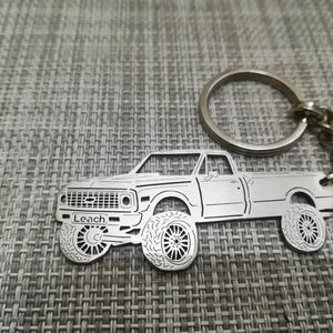 Christmas gifts car keychain  with Personalized Name, Gift for Him, Personalized Fan Key Ring ,Chevy k20 1971