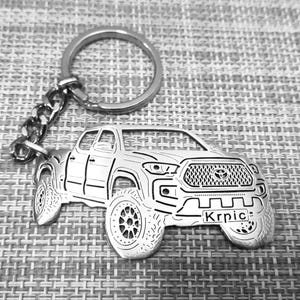 birthday gift Custom  Car Keychain with Personalized Name, Gift for Him, Personalized Fan Key Ring , Toyota Tacoma