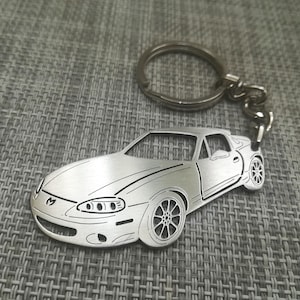 birthday gift Custom  Car Keychain with Personalized Name, Gift for Him, Personalized Fan Key Ring ,Mazda MX-5 Miata 2000