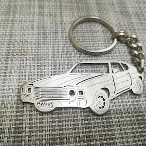 Llavero de coche para regalo de Navidad con nombre personalizado, regalo para él, llavero de fan personalizado, Chevrolet Chevelle Malibu 350 1972