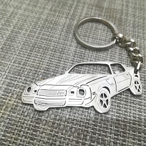 Llavero de coche para regalo de Navidad con nombre personalizado, regalo para él, llavero personalizado para fan, Chevrolet Camaro Z28 1980