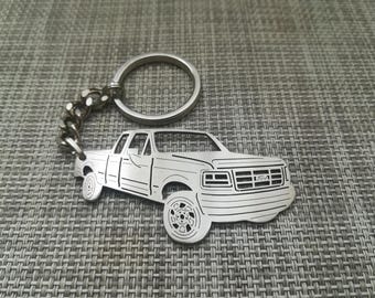Christmas gifts car keychain  with Personalized Name, Gift for Him, Custom keychain ,Ford F-150 1993 extended cab