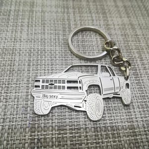 Christmas gifts car keychain  with Personalized Name, Gift for Him, Personalized Fan Key Ring ,Chevy Silverado k1500 1997