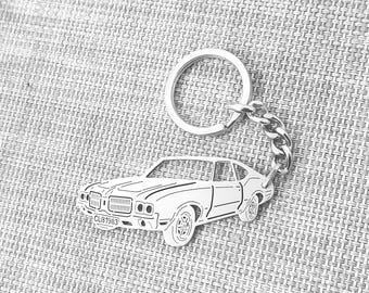 birthday gift for boyfriends car keychain  with Personalized Name, Gift for Him, Custom keychain , Oldsmobile Cutlass 1972