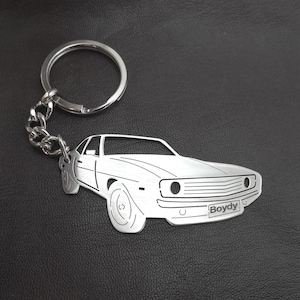 Llavero de coche para regalo de Navidad con nombre personalizado, regalo para él, llavero personalizado para fan, Chevrolet Camaro 1969