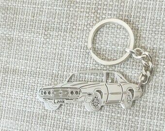 birthday gift for boyfriends car keychain  with Personalized Name, Gift for Him, Custom keychain , Ford Thunderbird 1969