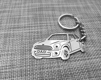 birthday gift for boyfriends car keychain  with Personalized Name, Gift for Him, Custom keychain ,Mini Cooper keychain