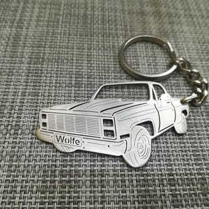 Christmas gifts car keychain  with Personalized Name, Gift for Him, Personalized Fan Key Ring ,Chevrolet 1984 C10
