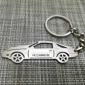 Llavero de coche para regalo de Navidad con nombre personalizado, regalo para él, llavero de fan personalizado, Chevy Camaro 1985