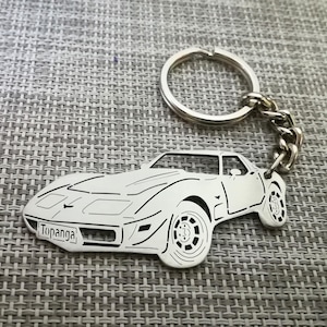 Llavero de coche para regalo de Navidad con nombre personalizado, regalo para él, llavero personalizado para fan, Chevy Corvette 1979