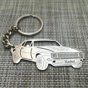 Llavero de coche para regalo de Navidad con nombre personalizado, regalo para él, llavero de fan personalizado, Camaro Convertible 1967