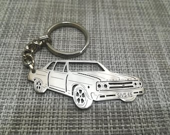 Llavero de coche para regalo de Navidad con nombre personalizado, regalo para él, llavero personalizado, Chevrolet Chevelle Malibu SS 1965