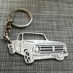 birthday gift Custom  Car Keychain with Personalized Name, Gift for Him, Personalized Fan Key Ring ,1973 ford f100
