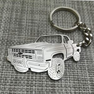 Christmas gifts car keychain  with Personalized Name, Gift for Him, Personalized Fan Key Ring ,Chevy Silverado 1985 k10 squarebody
