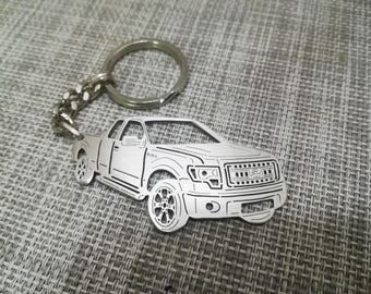 Christmas gifts car keychain  with Personalized Name, Gift for Him, Custom keychain ,Ford F-150 STX extended cab 2013