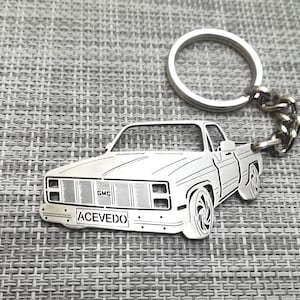 Weihnachtsgeschenke Auto Schlüsselanhänger mit personalisiertem Namen, Geschenk für Ihn, personalisierter Fan Schlüsselanhänger Chevy Truck 1957 3100