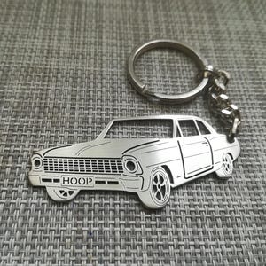 Weihnachtsgeschenke Auto-Schlüsselanhänger mit personalisiertem Namen, Geschenk für Ihn, personalisierter Fan-Schlüsselanhänger, Chevy Nova 2 1966