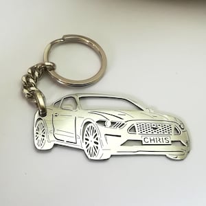 Geburtstagsgeschenk Kundenspezifisches Auto Keychain mit personalisiertem Namen, Geschenk für Ihn, personalisierter Fan-Schlüsselring, Ford mustang Schlüsselring