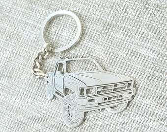 birthday gift for boyfriends car keychain  with Personalized Name, Gift for Him, Custom keychain , Toyota pickup 1988