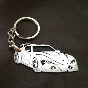 birthday gift Custom  Car Keychain with Personalized Name, Gift for Him, Personalized Fan Key Ring , Toyota FT 1