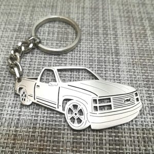 Christmas gifts car keychain  with Personalized Name, Gift for Him, Personalized Fan Key Ring ,1990 Chevrolet c 1500