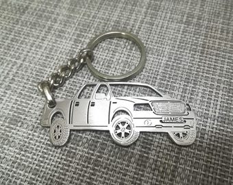 birthday gift for boyfriends car keychain  with Personalized Name, Gift for Him, Custom keychain ,Ford F-150 4 door 2007