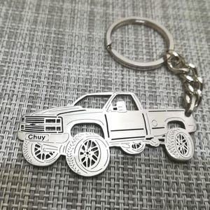 Christmas gifts car keychain  with Personalized Name, Gift for Him, Personalized Fan Key Ring ,Chevrolet 1500 1989